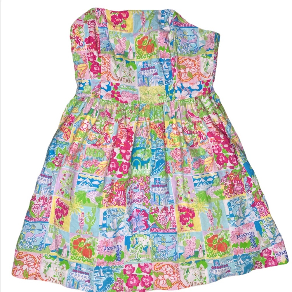 Lilly Pulitzer Lottie Dress-State of Mind Patchwork tube top